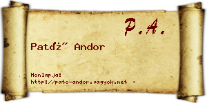 Pató Andor névjegykártya
