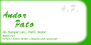 andor pato business card