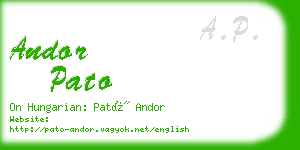 andor pato business card